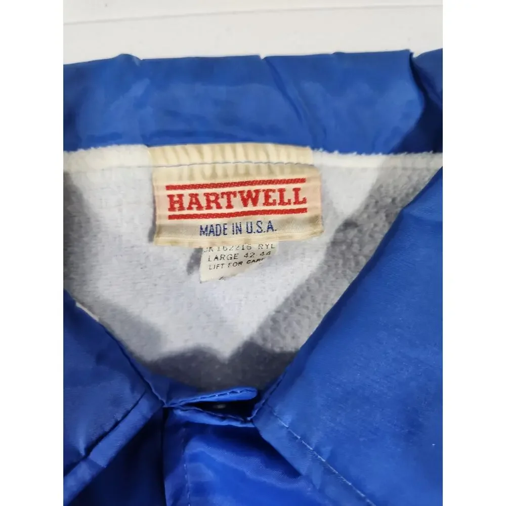Vtg 747 plane Hartwell Bomber Jacket Mens Sz Large Snap Up MADE USA